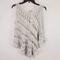 Dressbarn Women Silver Shimmering Poncho Blouse L/XL NWT image number 2