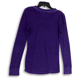 Womens Purple Round Neck Long Sleeve Knitted Pullover Sweater Size Medium alternative image
