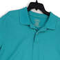 Mens Green Collared Button Front Short Sleeve Classic Polo Shirt Size XL image number 3