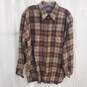 Pendleton Men's Brown Plaid Flannel Button Up Size XL Long image number 1