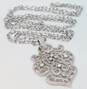 Vintage Crown Trifari Silver Tone Pendant Necklaces 54.3g image number 4