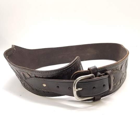 Unbranded Western Leather Cartridge Holster Belt Size 44 image number 1