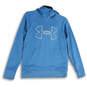 Womens Blue Long Sleeve Hooded Fleece Lined Pullover Hoodie Size Small image number 1