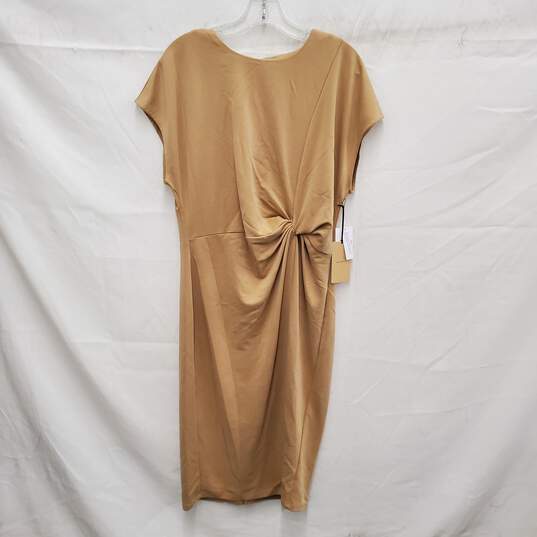 NWT Halogen Twisted Tan Beige Sheath Dress Size 1 image number 1