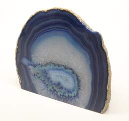 Blue Agate Geode Bookend