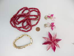 VNTG Pink Lucite, Aurora Borealis & Enamel Jewelry alternative image