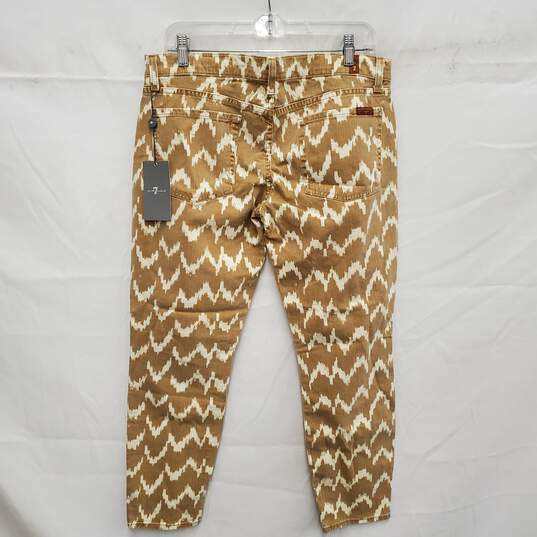 NWT 7 For All mankind WM's Toffee Ikat Cropped Skinny Jeans Size 31 x 23 image number 2