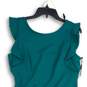 NWT Womens Green Sleeveless Round Neck Back Zip Sheath Dress Size 10 image number 3