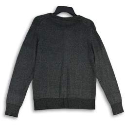NWT Womens Black Long Sleeve Ribbed Hem Button Front Cardigan Sweater Size Large alternative image