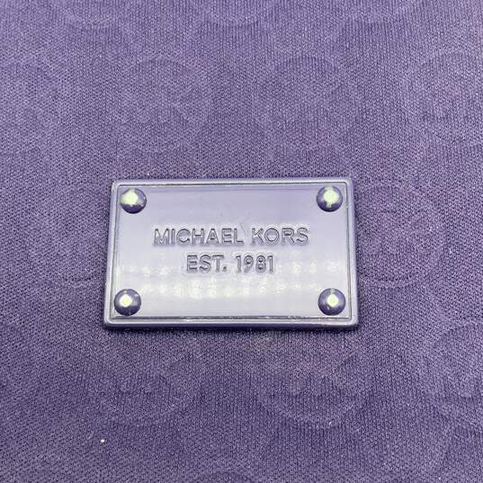 Michael Kors Womens Purple Monogram Embossed Soft Zipper IPad Tablet Case image number 4