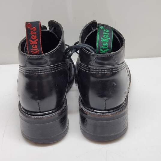 Kickers Black Lace Up Leather Boots Size 10.5 image number 4