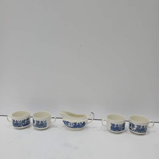 5pc Set of Churchill Blue Willow Serving Dishes image number 1