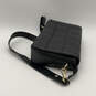 Womens Black Leather Quilted Adjustable Strap Pocket Magnetic Crossbody Bag image number 5