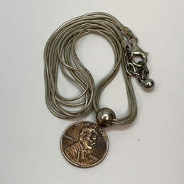 Designer Silpada Sterling Silver Triple Strand Chain Round Charm Necklace alternative image