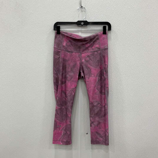 Womens Pink HeatGear Stretch Skinny Leg Pull-On Cropped Leggings Size M image number 2