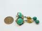 Artisan Chipita Turquoise & Beaded Dangle Post Earrings 7.8g image number 5