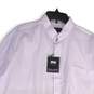 NWT Fortino Landi Mens Purple Band Collar Long Sleeve Dress Shirt Size 18/8.5 image number 3