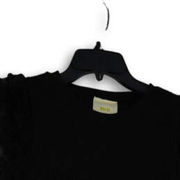 Womens Black Polka Dot Crew Neck Long Sleeve Pullover Blouse Top Size S alternative image