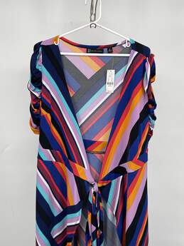 New York & Company Womens Multicolor Striped Wrap Dress Size M T-0556011-H alternative image