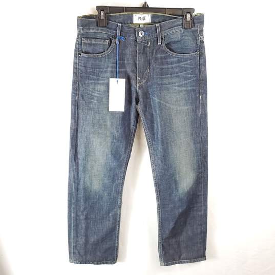 Paige Men Blue Denim Slim Straight Jeans Sz 29 NWT image number 4