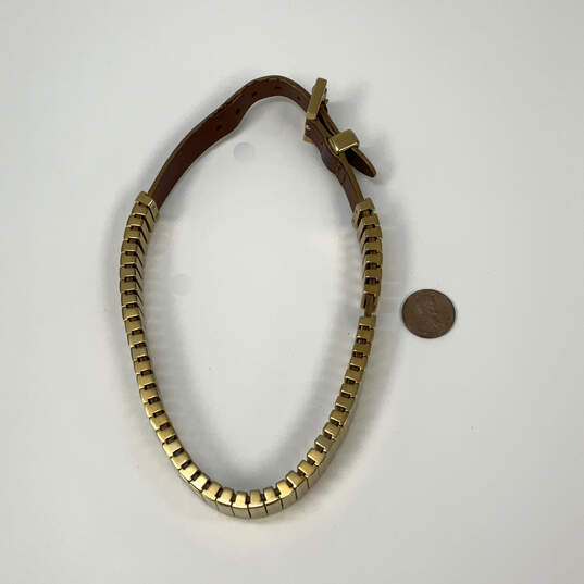 Designer Michael Kors Gold-Tone Adjustable Buckle Classic Collar Necklace image number 2