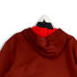 Mens Red Thumb Hole Kangaroo Pocket Drawstring Full-Zip Hoodie Size L image number 4