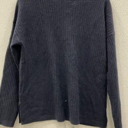 Womens Navy Blue Tight-Knit Long Sleeve Henley Sweater Size Medium alternative image