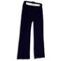 NWT Womens Blue Regular Fit Flat Front Pockets Wide Leg Dress Pants Size 2P image number 1