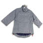 Womens Gray Heather Funnel Neck Side Zipped Pullover Jacket Size Medium image number 4