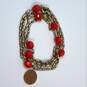 Designer J. Crew Gold-Tone Long Faceted Link Chain Beaded Necklace image number 4