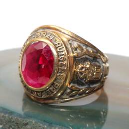 Vintage 10K Yellow Gold 1961 Ruby Class Ring Size 9.75 - 12.3g