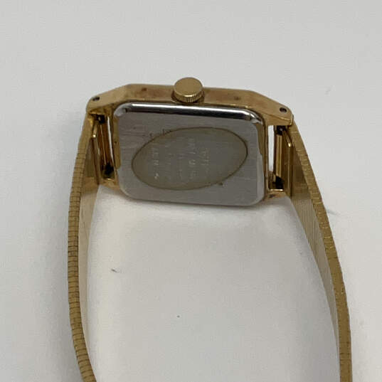Designer Seiko Gold-Tone Square Stainless Steel Dial Analog Wristwatch image number 4