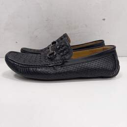Saks Fifth Avenue Men's Black Woven Leather Loafers Black Size 10.5M