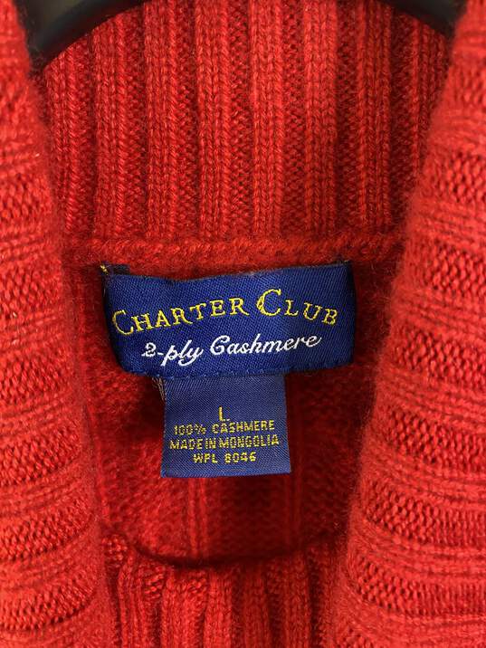 Charter Club Women Red Turtleneck Sweater Vest L image number 3