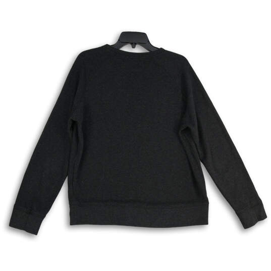 Womens Dark Gray Long Sleeve Crew Neck Pullover Sweatshirt Size Large image number 2