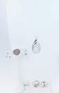 Sterling Silver Layered Teardrop Necklace Mini Hoop Earrings & Abstract Rings 22.7g image number 6