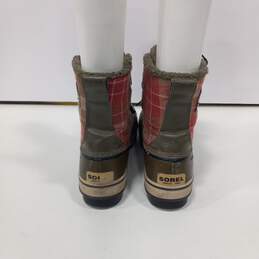 Sorel Women's Green Red Winter Boots Size 8 alternative image