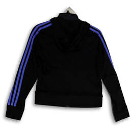 Womens Black Blue Striped Long Sleeve Hooded Full-Zip Track Jacket Size S alternative image