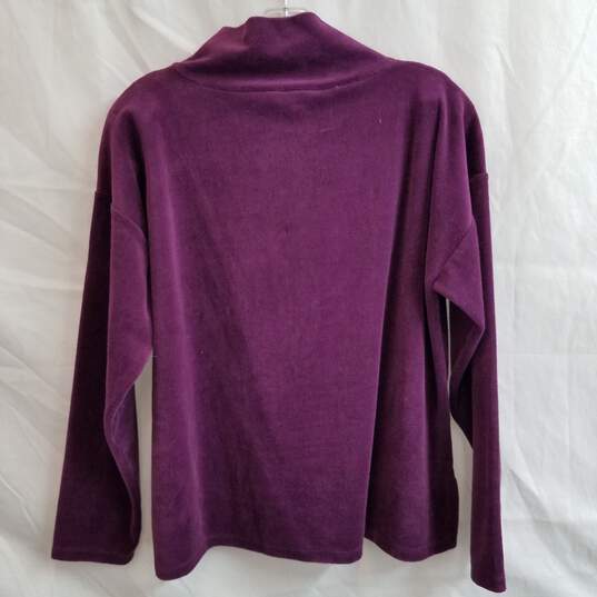 Eileen Fisher purple velour turtleneck sweater petite M image number 2