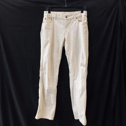 J Crew Women's Cream Corduroy Bootcut Pants Size 4R image number 1