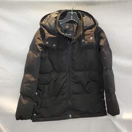 Madewell Black Full Zip Hooded Puffer Coat Jacket Size XS