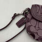 Womens Purple Signature Print Logo Charm Turn Lock Wristlet Wallet image number 6