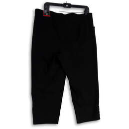 NWT Womens Black Elastic Waist Pull-On Floating Rivets Capri Pants Size 16 alternative image