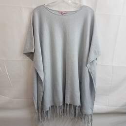 Calypso St. Barth 100% Cashmere Baby Blue Pullover Poncho Sweater Size S