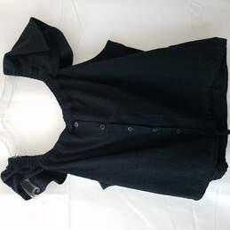 Madewell Black Cotton/Polyester Button Up Sleeveless Off Shoulder Top