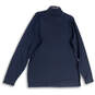 Mens Blue Cable Knit Mock Neck Long Sleeve Pullover Sweater Size Large image number 2