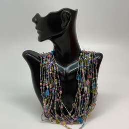 Designer Joan Rivers Gold-Tone Multi Strand Multicolor Beaded Necklace