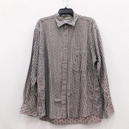 Valentino Red White Blue Check Cotton Button Up image number 1