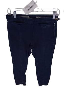 Womens Blue Flat Front Pocket Skinny Leg Slide Zip Jeans Size 26