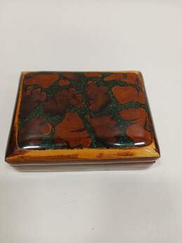 Vintage Wooden Card Box w/Playing Cards